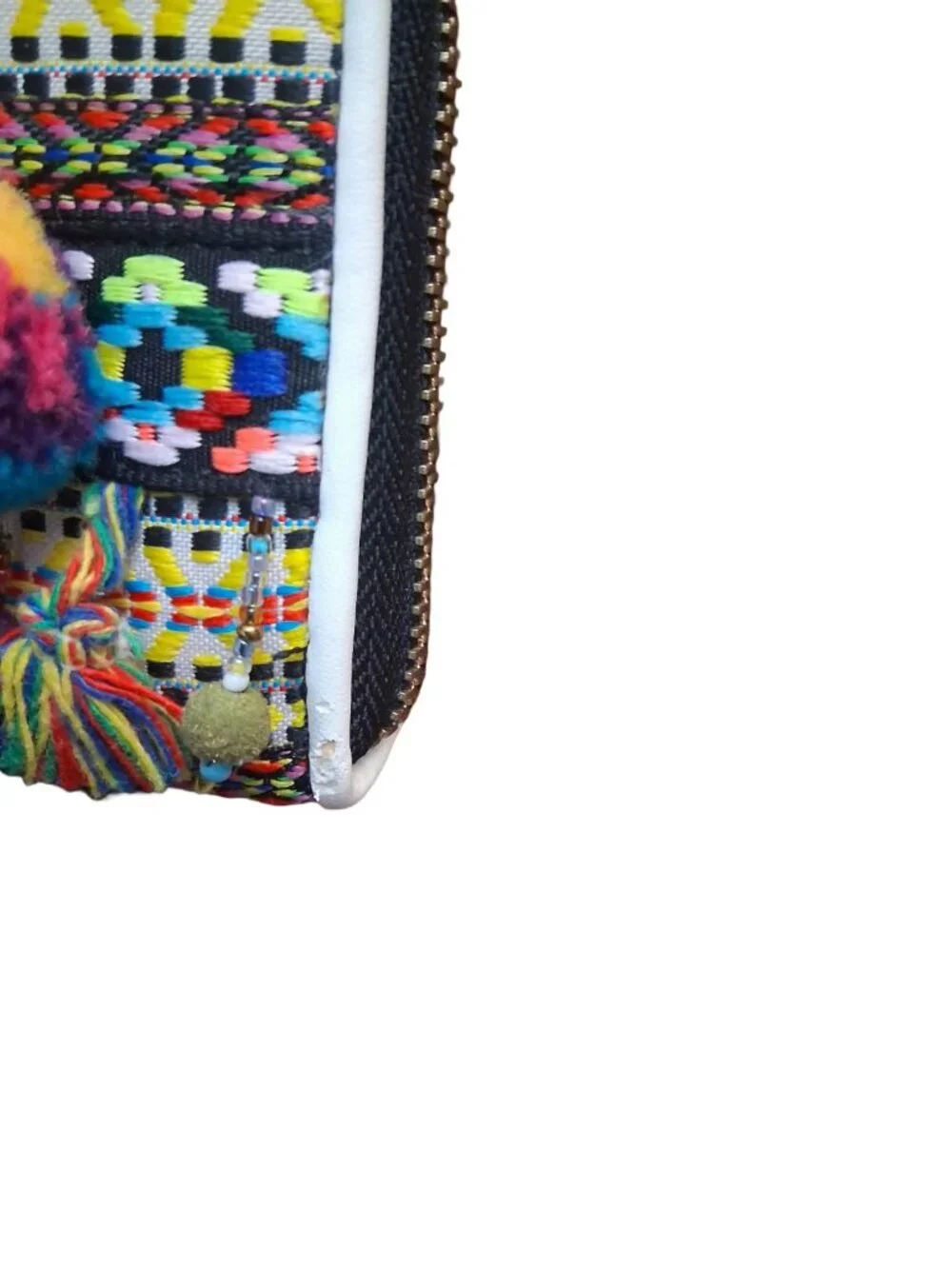 River Island Pom Pom Tassle Zip Around Purse - Picture 5 of 5